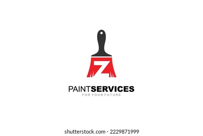 z logo paint brush for identity. construction template vector illustration for your brand.