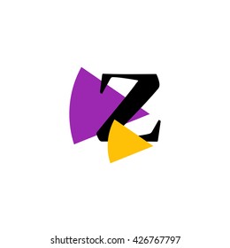 Z Logo.. Vector Graphic Business Branding Letter Element Illustration with Colorful Triangles. White Background