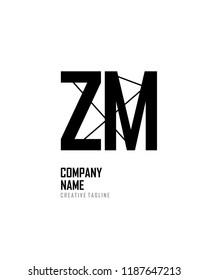 Z M Initial abstract logo vector template