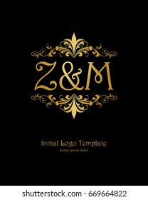 Z & M initial wedding logo template vector