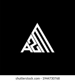 A Z M letter logo creative design on black color background. AZM icon