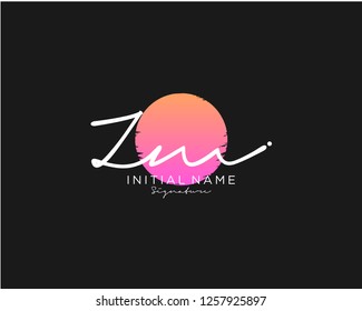 Z M Signature initial logo template vector - Vector 