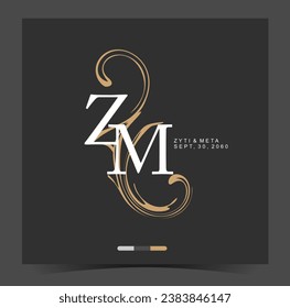 Z, M, ZM, Beauty vector initial logo, wedding monogram collection, Modern Minimalistic and Floral templates for Invitation cards, Save the Date, Logo identity for restaurant, boutique, cafe in vector