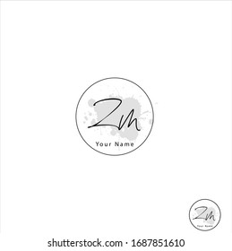 Z M ZM Initial letter handwriting and signature logo.	
