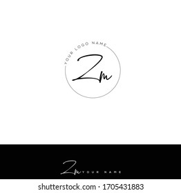 Z M ZM Initial letter handwriting and signature logo.	