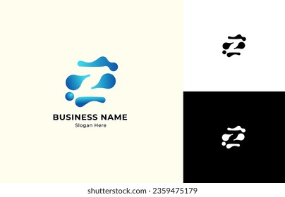 Z molecules logo design is a logo design that illustrates a collection of molecules that form the letter Z in negative space, a logo for pharmaceuticals, research, robotics, etc.