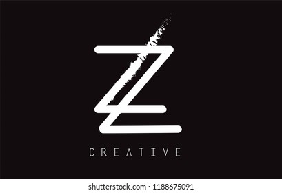 Z Monogram Letter Design Brush Paint Stroke. Letter Logo with Monogram Paintbrush Vector Illustration.