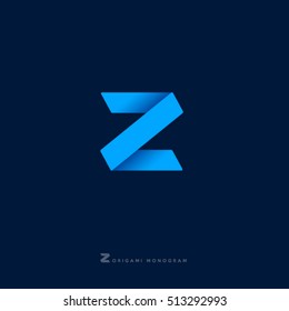 Z monogram. Z letter. Z origami logo.