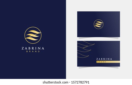 z monogram luxury logotype vector with business card template design for branding identity