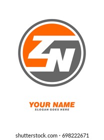 Z N initial circle logo template vector