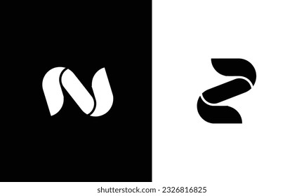 z n initial logo design vector template
