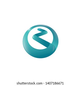 Z or N letter logo inside of a circle - vector illustration