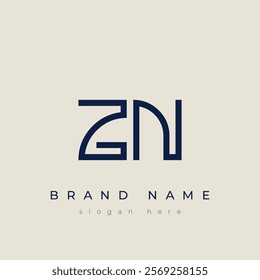 Z and N logo design. ZN abstract Letters Logo Monogram. This logo design is the process of creating a visual symbol that represents a brand, company, or individual.
