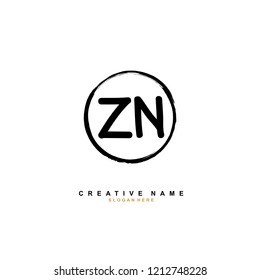 Z N ZN Initial abstract logo concept vector
