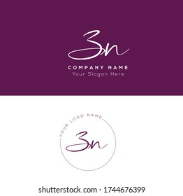 Z N ZN Initial letter handwriting and signature logo.	
