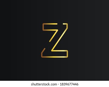 Z-Nummernlogo, modernes und elegantes goldenes Design. Eps10 Vektorgrafik         