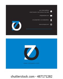 Z & O Joint letter logo, with Business card
