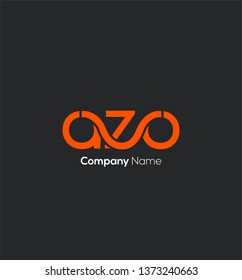 A Z O letters joint logo design vector template