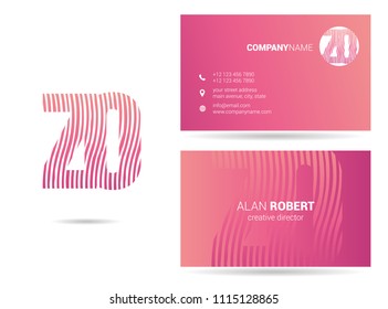 Z & O waves letter joint logo with business card template