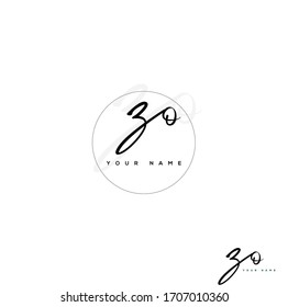 Z O ZO Initial Brief Handschrift und Unterschrift Logo.	