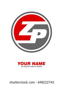 Z P initial circle logo template vector