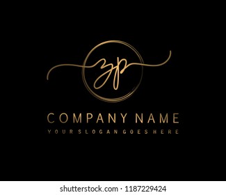 Z P Initial handwriting logo vector