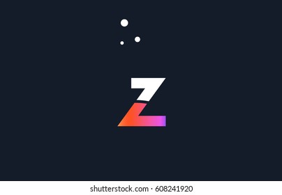 z pink modern creative purple alphabet white blue gradient company letter logo design vector icon template