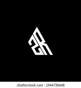 Z R Buchstabe Logo kreatives Design auf schwarzem Hintergrund. ZR-Symbol