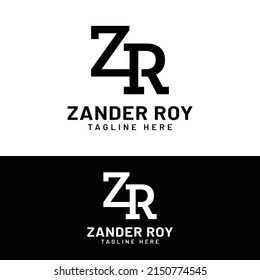 Z R ZR RZ Letter Monogram Initial  Logo Design Template. Suitable for General Sports Fitness Construction Finance Company Business Corporate Shop Apparel in Simple Modern Style Logo Design.