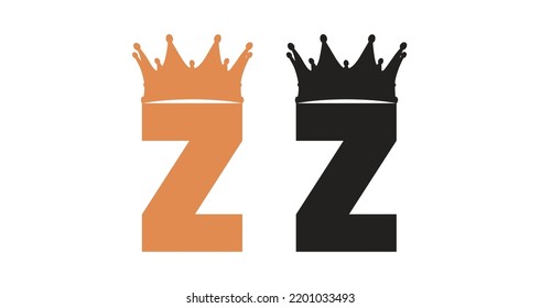 Z Royal Logo Vector Icon Symbol Template. Princess Logo Vector. Crown Logo
