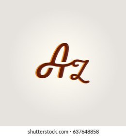 A Z Running Letter joint logo design vector element