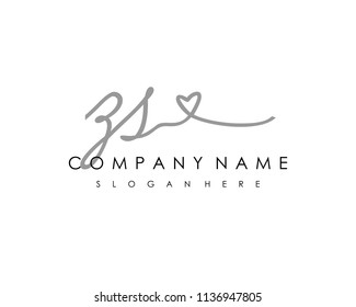 Z S Initial handwriting logo vector