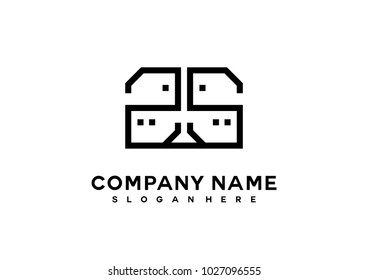 Z S initial logo template vector