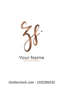 Z S ZS initial logo signature vector. Handwriting concept logo.
