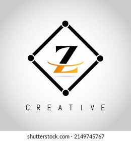Z Square Framed Letter Logo Design Vector. Creative Letter Z Logo Design.