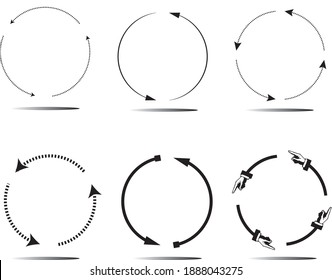 Okręgi z strzałkami, strona internetowa. Circles and arrows.
