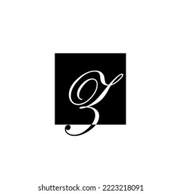 Z swirl monogram. Z brand name initial calligraphy letter icon.