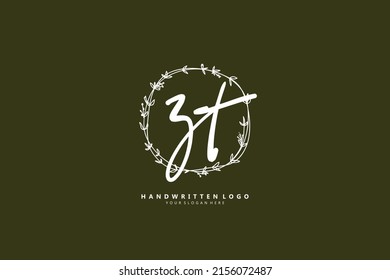 Z T ZT Logo, Initialschrift Handschrift oder Handschrift für Identität. Logo mit Unterschrift und handgezeichnet.