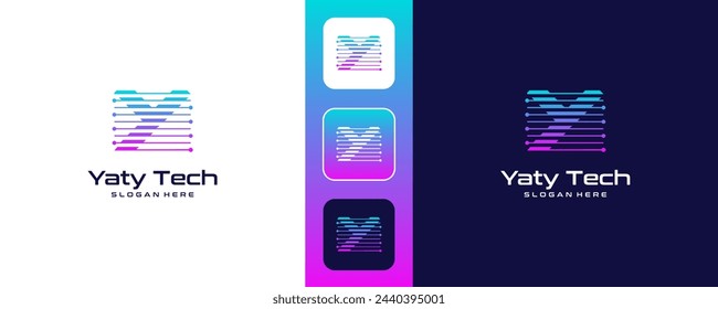 Z technology logo design template
