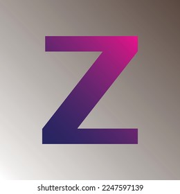 Diseño vectorial de la plantilla del logotipo de la marca de la letra de color gradiente de texto Z. colorida letra mayúscula del logotipo Z. Diseño de camisetas con letras Z de Alphabet. 