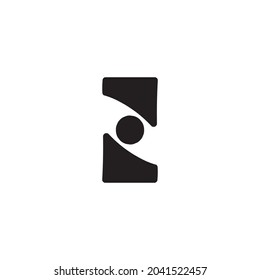 z typeface with eye dot in the middle vector logo for your company