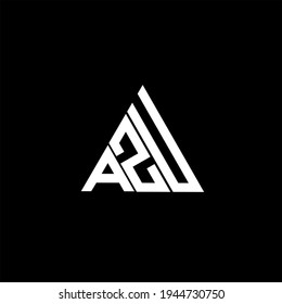 A Z U letter logo creative design on black color background. AZU icon
