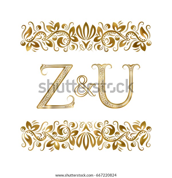 Z U Vintage Logo Letters Surrounded Stock Vector (Royalty Free ...