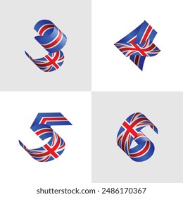 A to Z UK flag letters set 