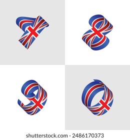 A to Z UK flag letters set 