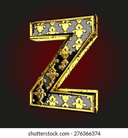 z vector black letter with gold