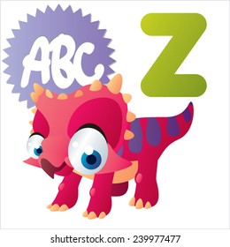Z is for vector cute cartoon isolated Zuniceratops