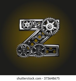 z vector letter with gears