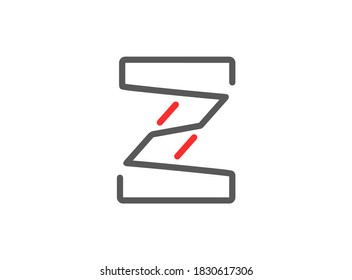 Letra vectorial Z, diseño moderno. Curso de línea, tipo de letra único. Para el afiche, logotipo, etiqueta de marca, etc. Ilustración Eps10      