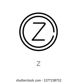 z vector line icon. Simple element illustration. z outline icon from shapes concept. Can be used for web and mobile